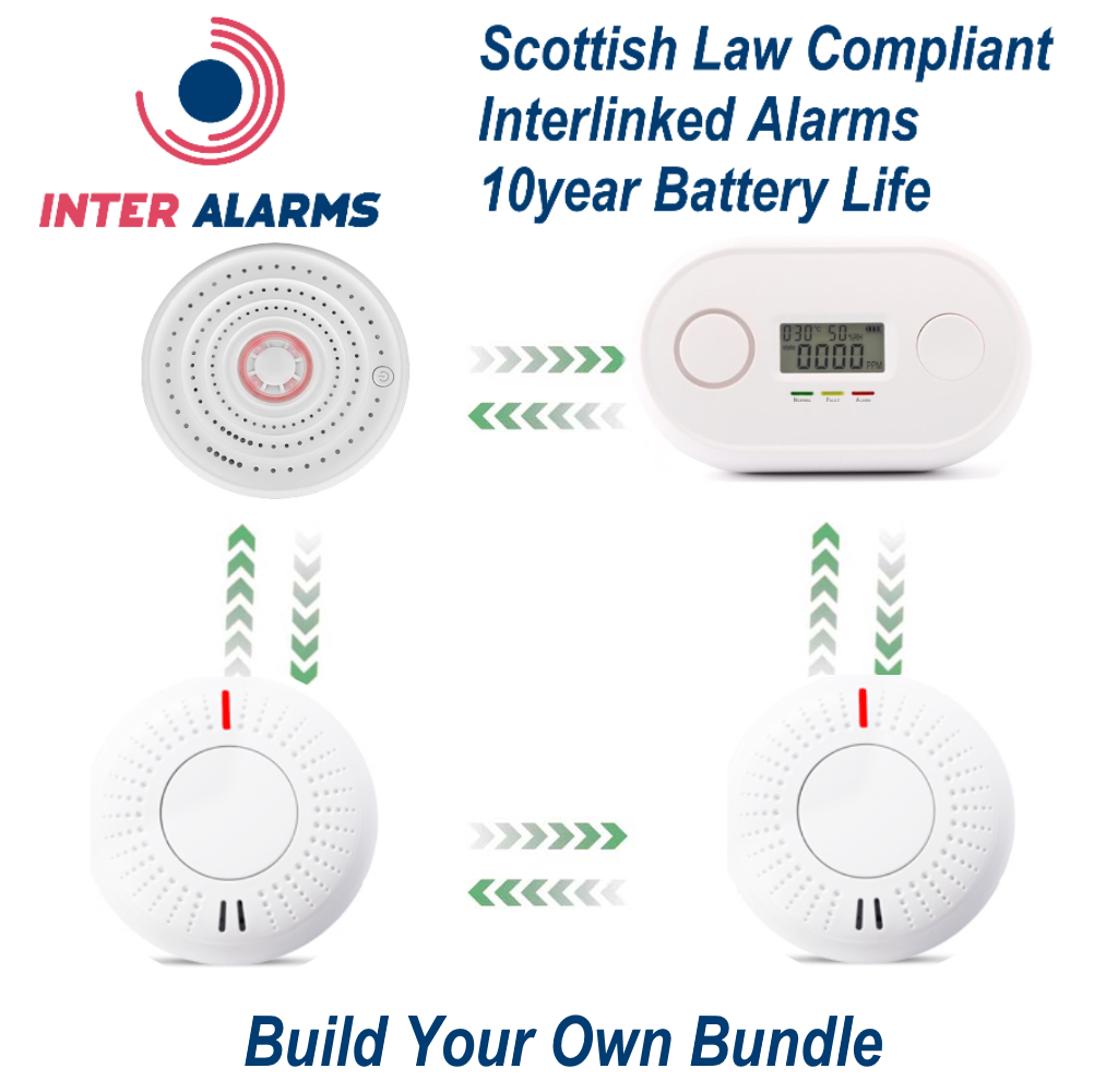 InterAlarms Interlinked Smoke, Heat & Carbon Monoxide Alarm Kits